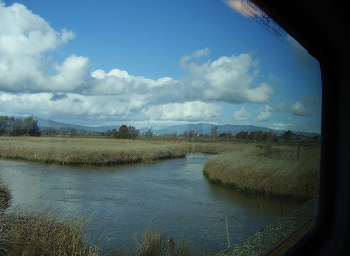 Slow moving train