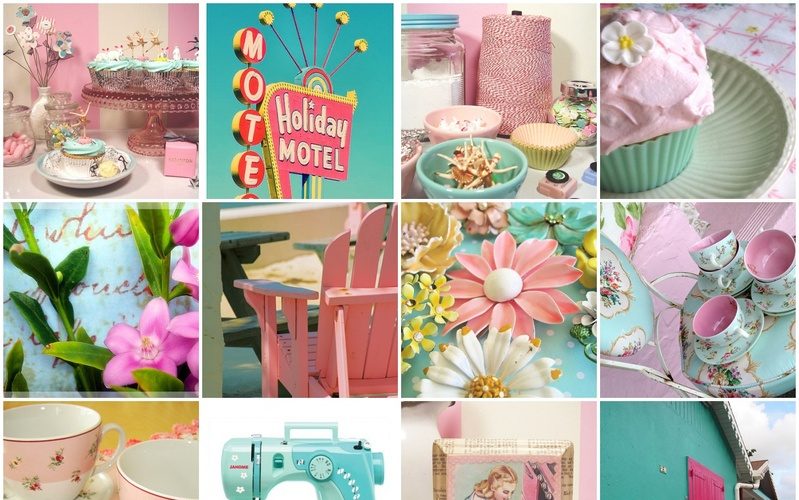 Pink and Aqua