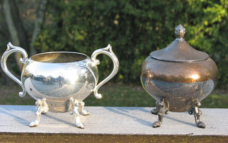 Polishing silver: Before and after