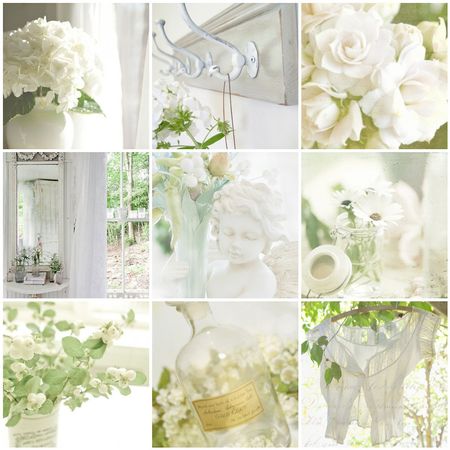 White with a touch of green
