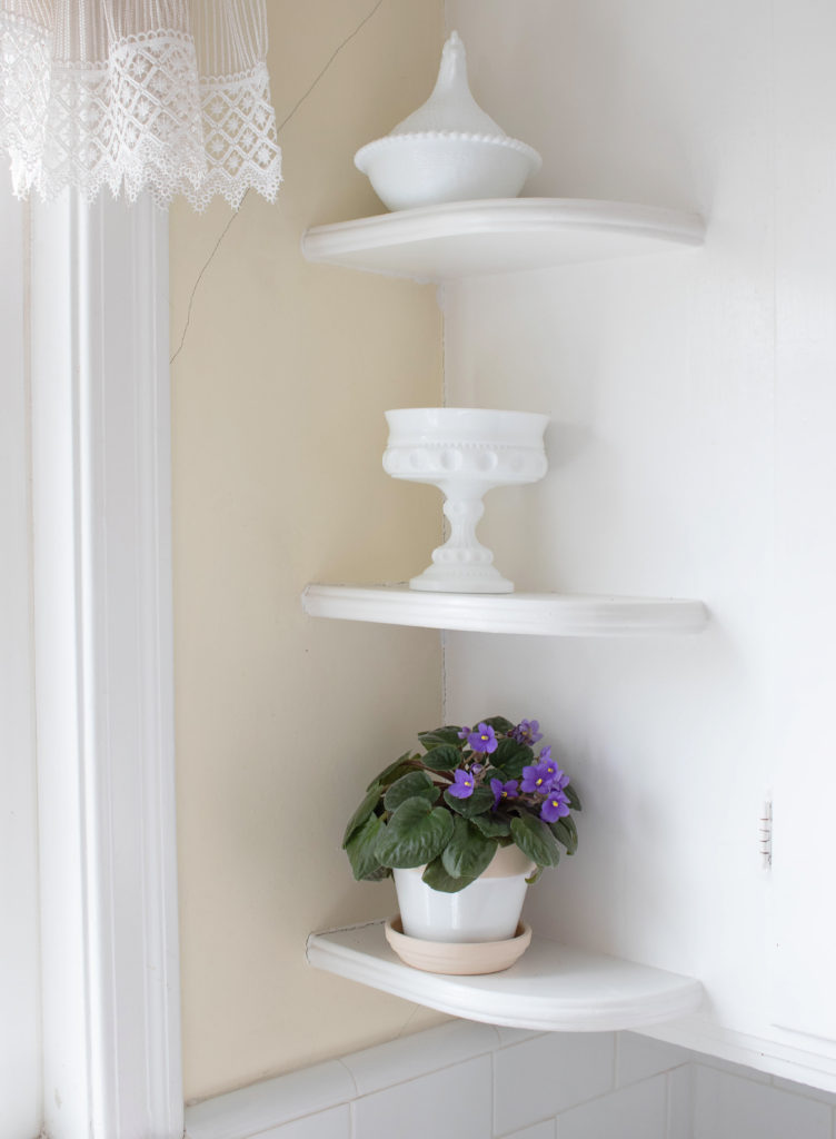 Milk glass african violet